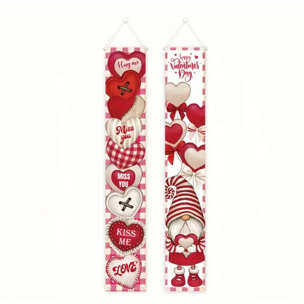 New Gnome Valentine's Day Indoor Outdoor Decoration Banners